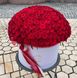 301 красная роза в шляпной коробке XL «Незабываемый вечер»