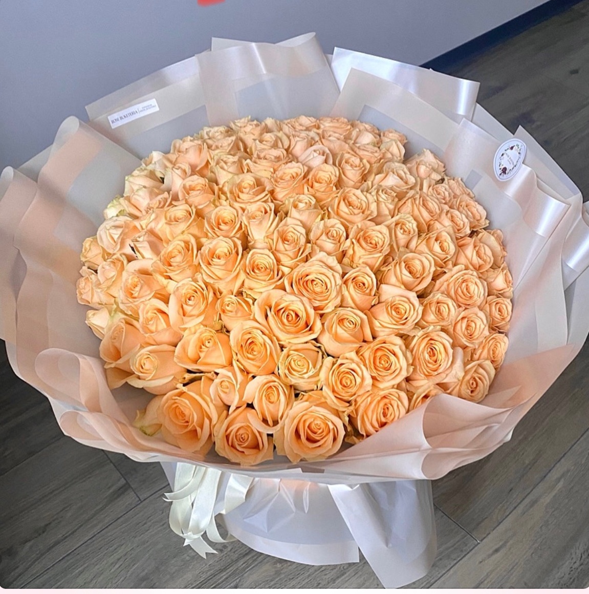 101 Персиковая роза, 60 см