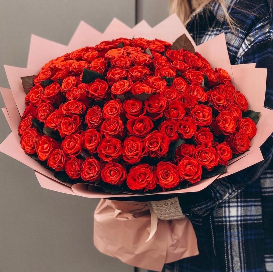 101 Червона троянда, 60 см (Ельторо)