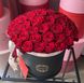59 Червоних троянд в шляпній коробці L «Безпрограшний варіант»